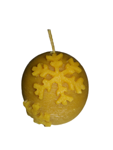 ŚWIECA KULA Z PŁATKIEM ŚNIEGU