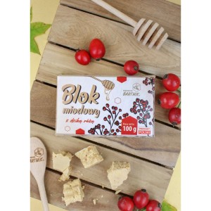 BLOK MIODOWY Z DZIKĄ RÓŻĄ 100G