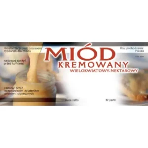 KOMPLET ETYKIET NA MIÓD WIELOKWIATOWY-NEKTAROWY KREMOWANY - 100 SZT