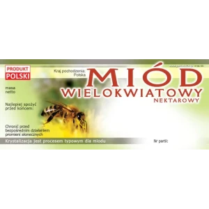 KOMPLET ETYKIET NA MIÓD WIELOKWIATOWY - 100 SZT