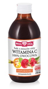 WITAMINA C OWOCOWA, SOK Z OWOCÓW RÓŻY 250 ML POLSKA RÓŻA