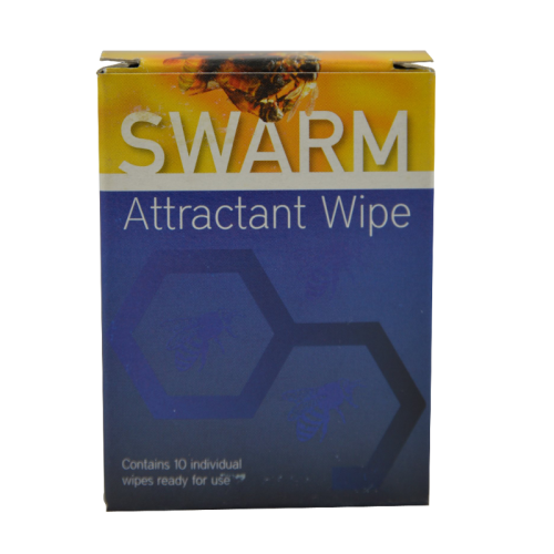 Opakowanie chusteczek do wabienia rojów - VITA SWARM. Opakowanie jest w kolorze niebieskim z żółtą górą.